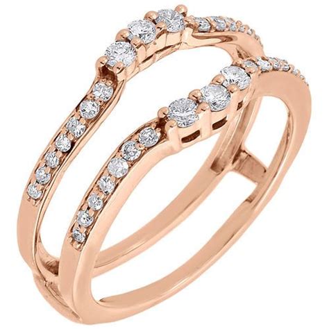 Diamond Enhancer Solitaire Wrap Engagement Ring Jacket 10k Rose Gold 0