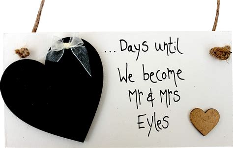 Madeat Personalised Wedding Countdown Engagement Plaque Mr Mrs To Be