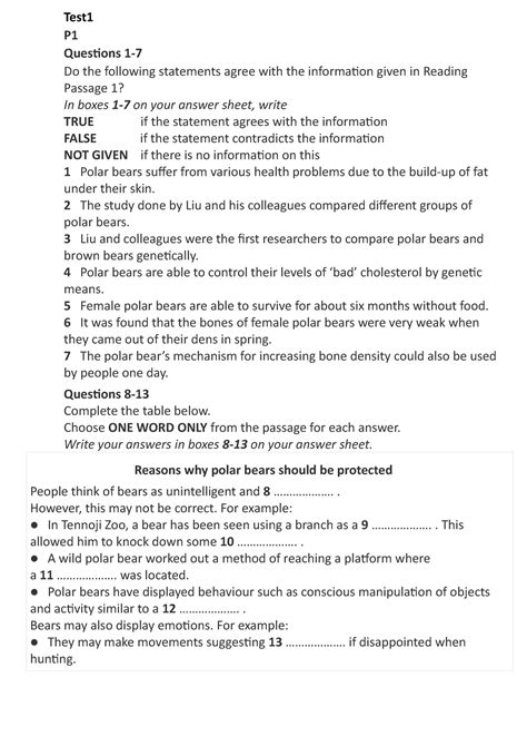 Cam16 Ielts Test P Questions 1 Do The Following Statements Agree