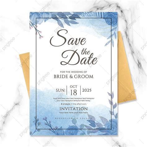 Wedding Invitation Blue Background Design - Infoupdate.org