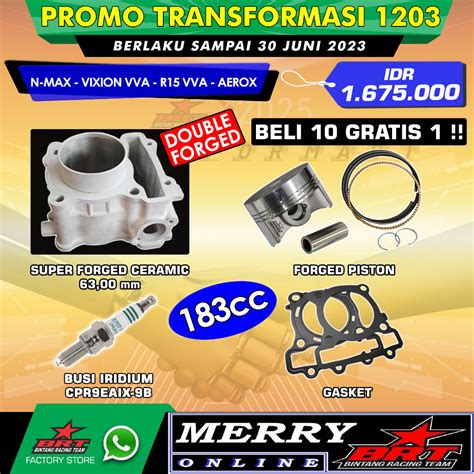 Jual Promo 1205 Paket Bore Up BRT Lexi 125 Nmax Vixion VVA R15 VVA