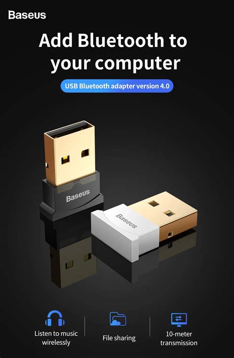 Bluetooth-адаптер Baseus USB Bluetooth 4.0 передатчик для компьютера ...
