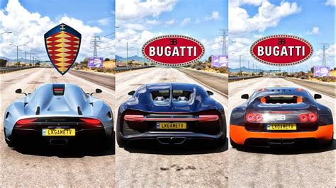 Fh Drag Race Regera Vs Chiron Vs Veyron Youtube