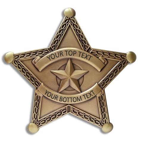 Star Badges Wild West Custom Engraving 5 Point Star Sheriffs