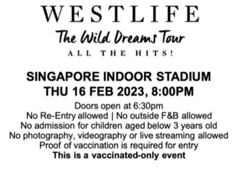 Westlife The Wild Dream Tour Concert Ticket X Tickets Vouchers