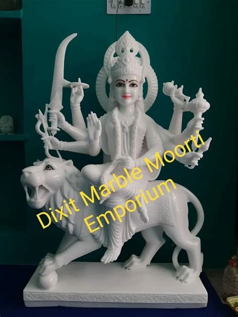 Hindu White Marble Durga Mata Statue For Temple Size Feet At Rs