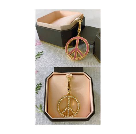 Vintage Juicy Couture Crystal Peace Sign Charm Reversible Etsy