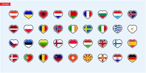 Premium Vector | Flags of the countries Europe continent Isolated flags ...