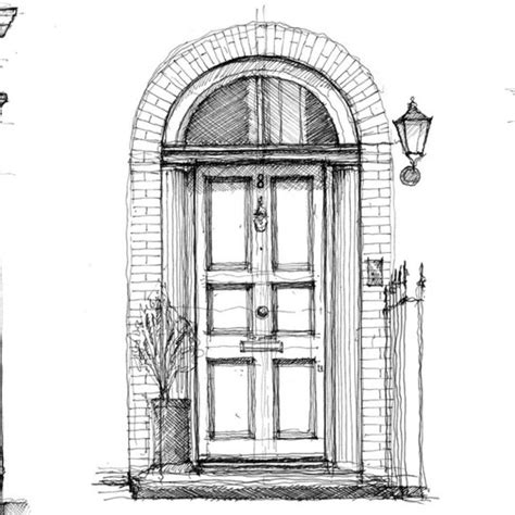 Puerta Dibujos De Edificios Dibujo De Arquitectura Arquitectura Casas