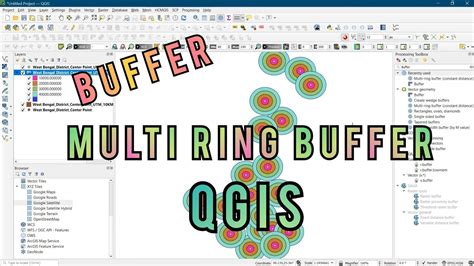 Qgis Tutorial How To Create Buffer Multi Ring Buffer Using Qgis Hot