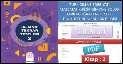 10 Sınıf Tekrar Testleri Kitap 2 MEB PDF İNDİR Eğitim Materyalleri