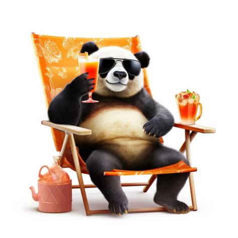 Premium AI Image Funny Panda Bear Wearing Stylish Sunglasses Holding