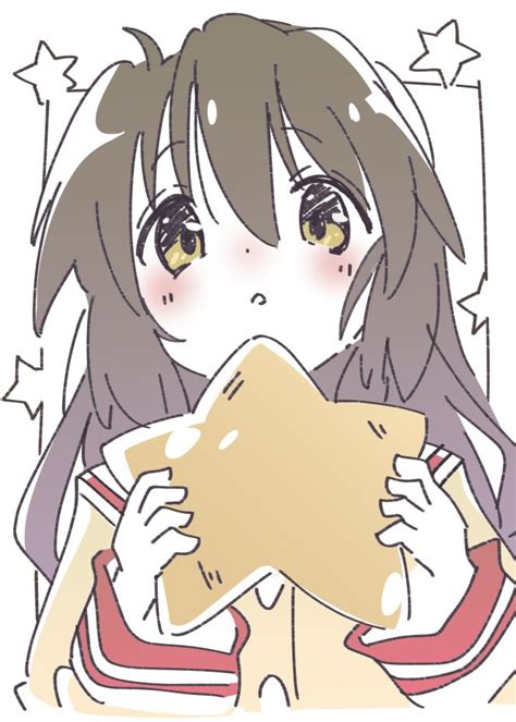 Safebooru Blush Brown Eyes Brown Hair Clannad Holding Holding Star