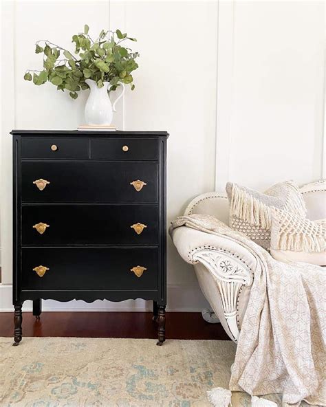 Antique Black Dresser With Gold Hardware Soul Lane