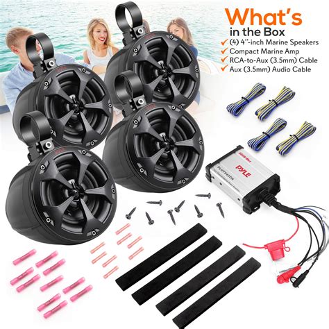 Waterproof Off Road Speakers With Amplifier 4Inch 1500W 4 Channel