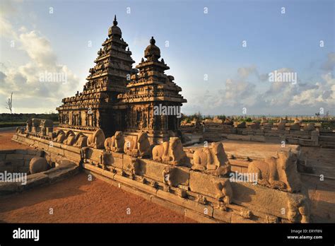 Shore Temple Mamallapuram Mahabalipuram Chennai Tamil Nadu Stock