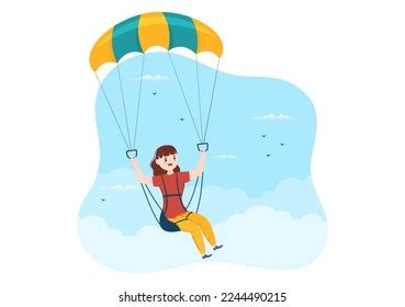 Skydiving Illustration Skydivers Use Parachute Sky Stock Vector ...