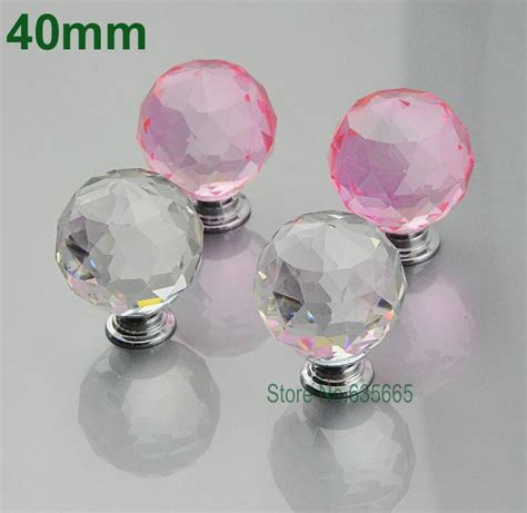 40mm Modern K9 Crystal Glass Diamond Furniture Handle Hardware Drawer Wardrobe Kitchen Cabinets