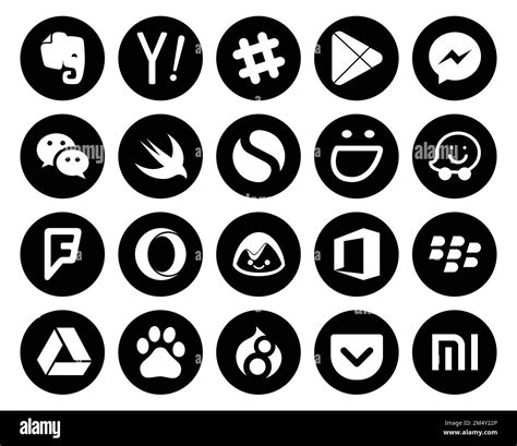 20 Social Media Icon Pack Including Office Opera Wechat Foursquare