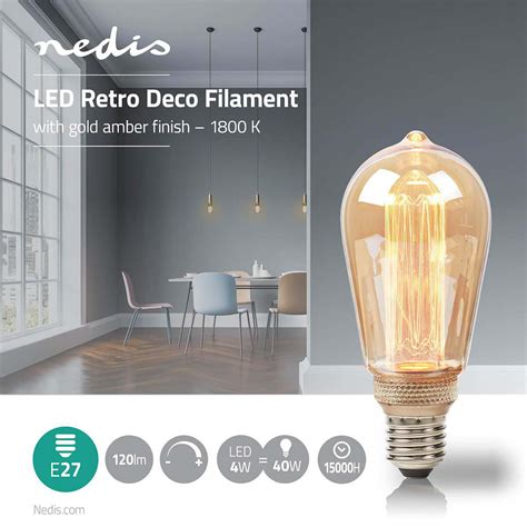 Led Filament Lampe E27 St64 35 W 120 Lm 1800 K Dimmbar Mit