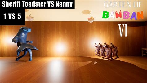 1 Nanny VS 5 Sheriff Toadster Epic Boss Fight Garten Of Banban 6