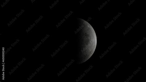 moon lunar eclipse phase on dark black background loop animation. moon ...