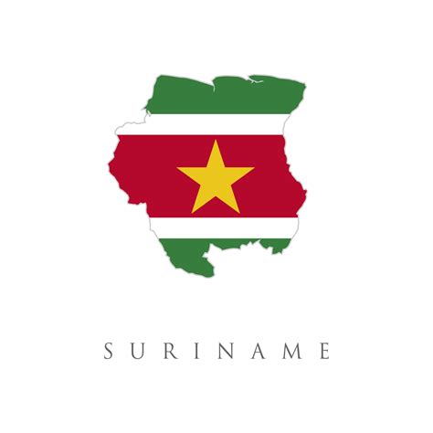 Flag Map of Suriname. Suriname Flag Map. Map of the Republic of Suriname with the Surinamese ...