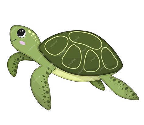 Premium Vector Vector Illustration Of Cartoon Cute Happy Turtle For