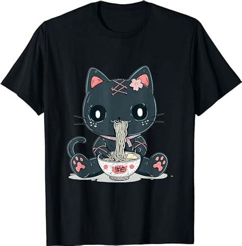 Goth Pastel Cute Creepy Kawaii Cat Voodoo Doll Ramen Noodles T Shirt