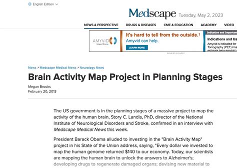 Brain Activity Map Project in Planning Stages - Society for Brain ...