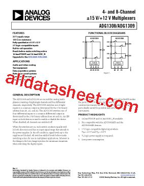 ADG1309BRUZ Datasheet PDF Analog Devices