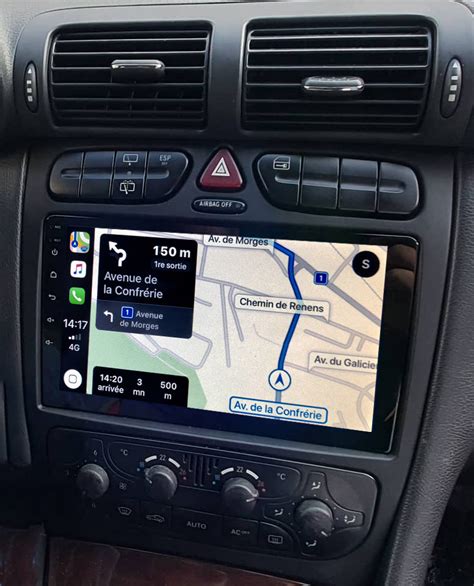 Autoradio Tactile Gps Android Et Carplay Mercedes Classe C Et Clk