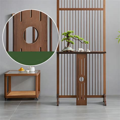 Scandinavian Freestanding Bamboo Room Divider with Transparent Bamboo Screen - Shelves Included ...