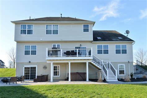 Two Story Custom Deck With Fire Pit Contemporary Deck New York By Orange County Deck Co