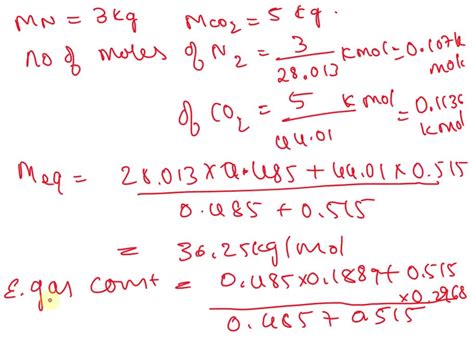 Solved An Ideal Gas Mixture Consists Of Kg Of Nitrogen And Kg Of