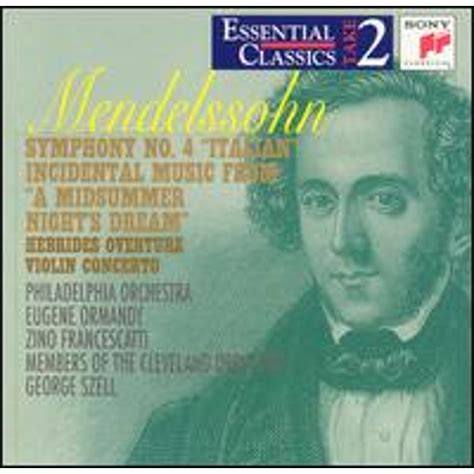 Mendelssohn Symphony No 4 Hebrides Overture CD By Zino