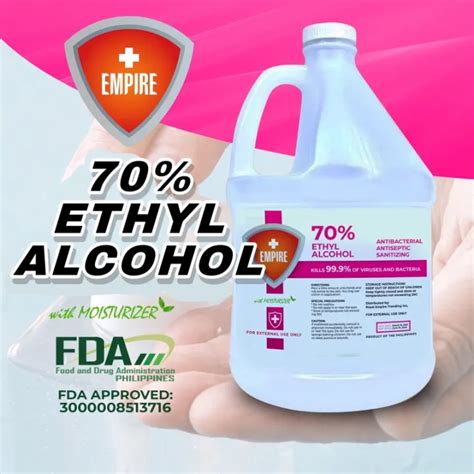 Ethyl Alcohol Solution Gallon Antiseptic Disinfectant