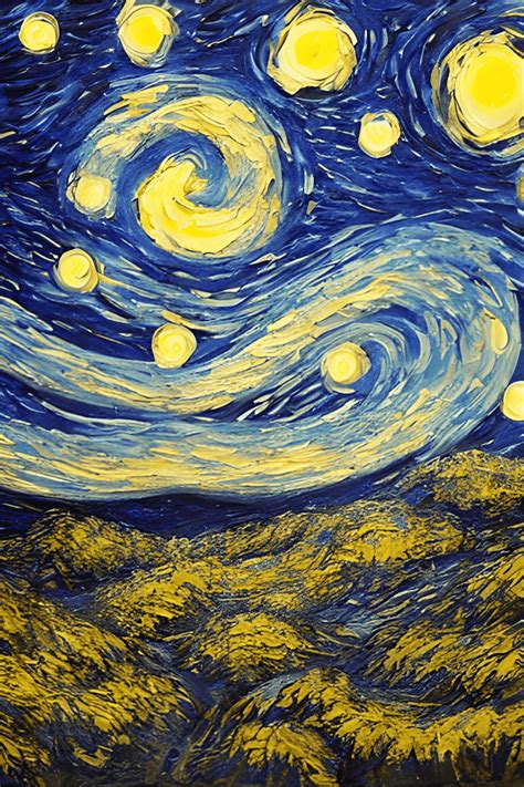 Starry Night Sky Painting · Creative Fabrica