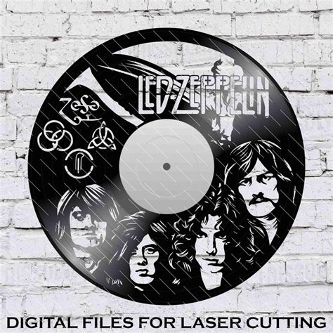 Led Zeppelin Laser Cut Vinyl Lp Record Template Files Included Psd Ai