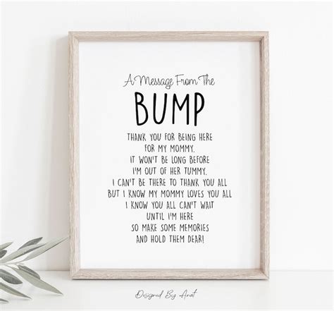 A Message From The Bump Baby Shower Sign Table Sign Simple Etsy