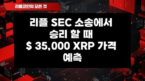 리플 Sec 소송에서 승리 할 때 35000 Xrp 가격 예측 🚀 리플코인 비트코인 이더리움 에이다 도지코인 Youtube