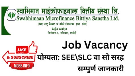 Swabhimaan Laghubitta Bittiya Sanstha Vacancy Laghubitta Vacancy