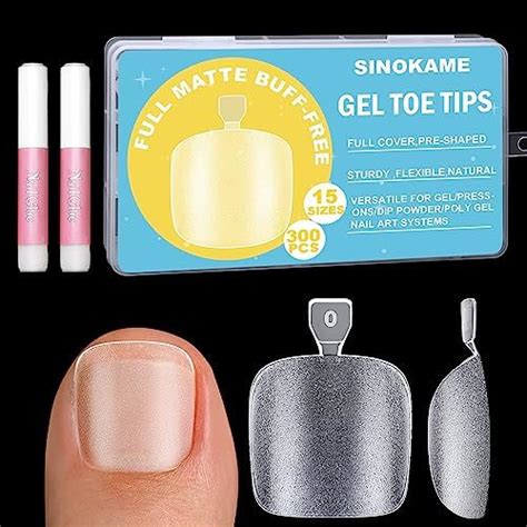 Amazon Clear Press On Toenails Short With Nail Glue Kit SINOKAME