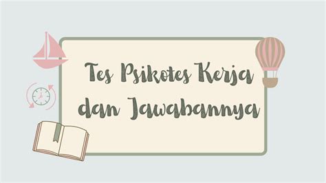 Contoh Soal Psikotes Kerja Dan Kunci Jawaban Carilah Kata Yang Tidak