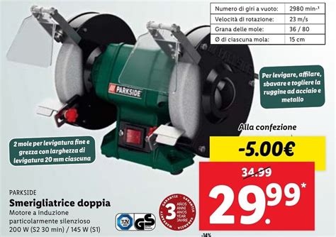 Offerta Parkside Smerigliatrice Doppia Nel Volantino Di Lidl