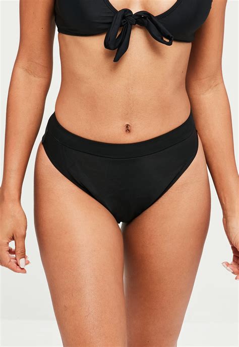 Lyst Missguided Black High Waisted Bikini Bottoms Mix Match In Black