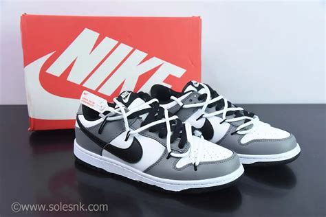 Custom Nike Dunk Low Grey White Black Solesnk