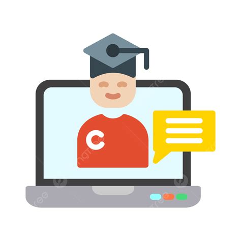 Online Course Flat Icon Vector Course Laptop Lecture PNG And Vector