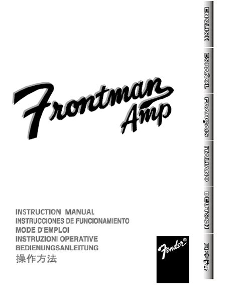 FENDER Frontman Amp Instruction Manual – Electronic Service Manuals