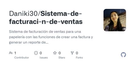 Github Daniki Sistema De Facturaci N De Ventas Sistema De